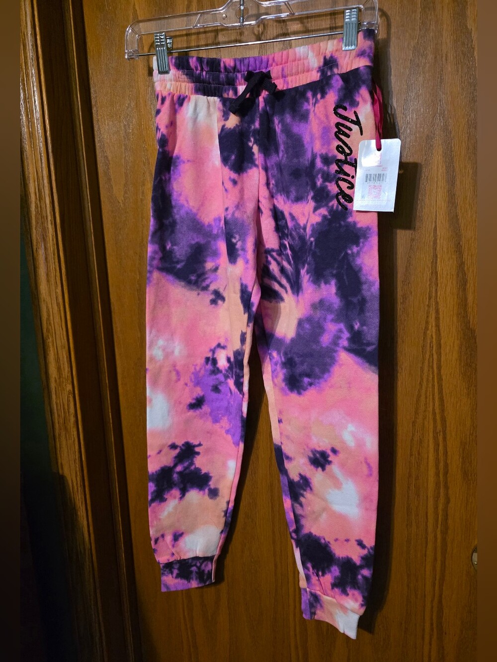 Justice Tie-Dye Sweatpants in Pink and Purple